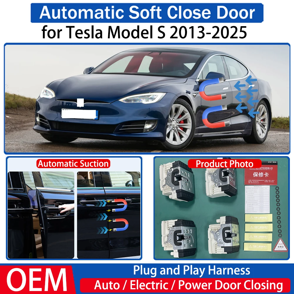 

ZJCGO for Tesla Model S 2013-2025 OEM Car Automatic Soft Close Door Electric Suction Kit Auto Power Closing System Plug＆play