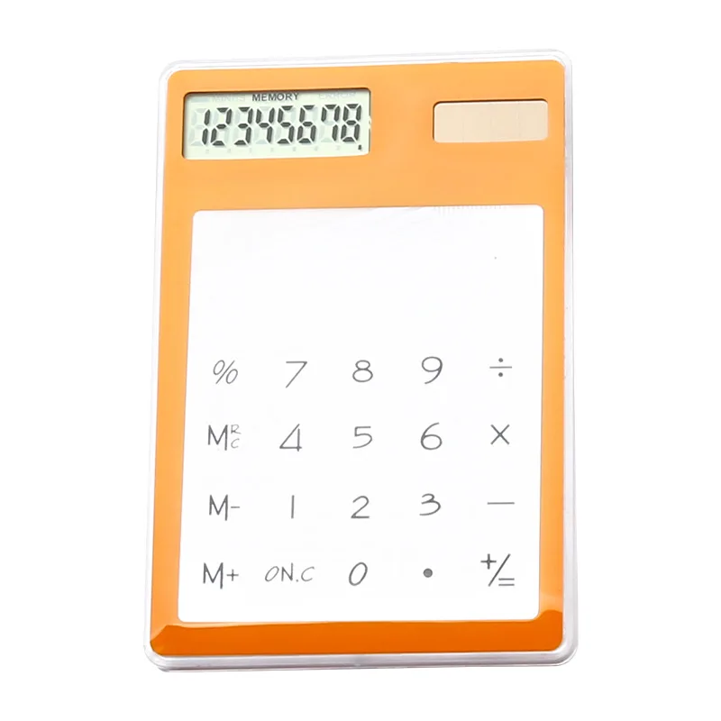 Imagem -05 - Economia de Energia Transparente Mini Calculadora Solar Multi-color Touch Screen Bit Display Acessório Desktop High-tech