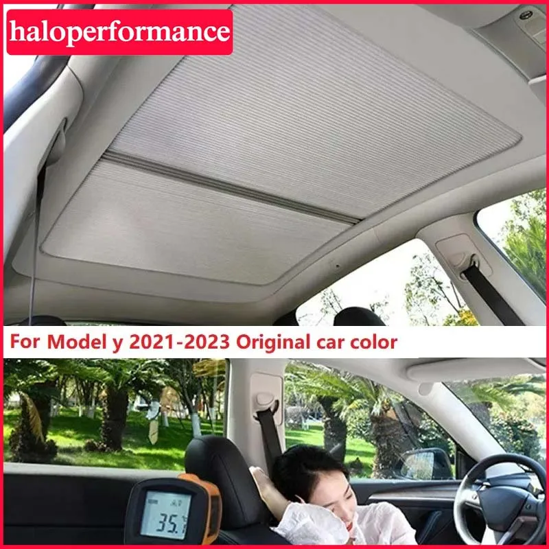 Magnetic Sunshade Sunroof For Tesla Model Y 2023 Sunshade Retractable  Sun Visor Cooling Cover Interior Modification