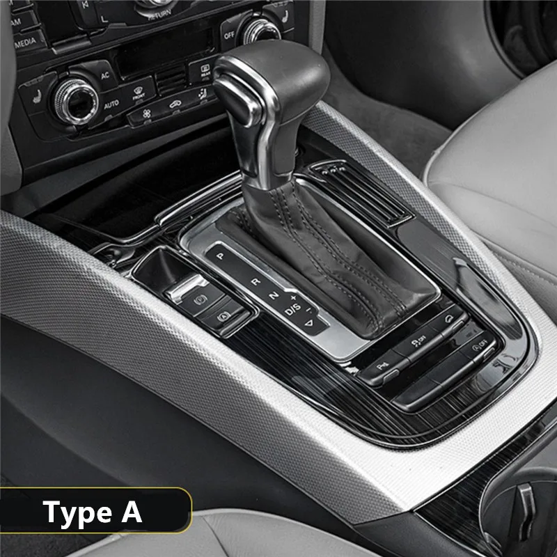 2pcs Brushed Black Car Interior Styling Gear Panel Sticker Cover for Audi Q5 2009 2010 2011 2012 2013 2014 2015 2016 2017 2018