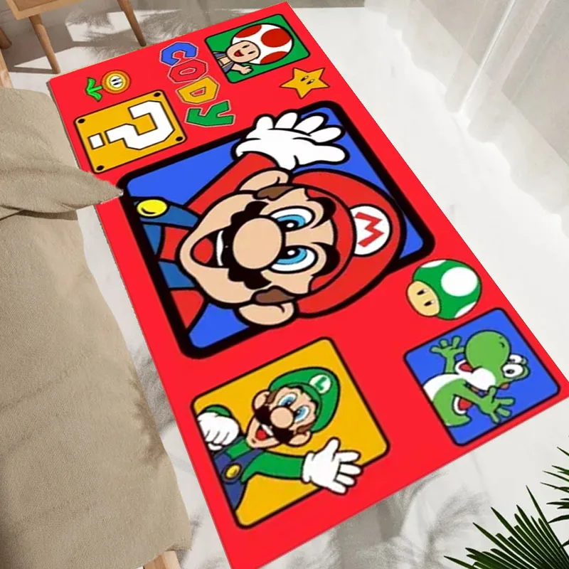 Cartoon S-Super M-Mario Bros Game  Rug Area Carpet for Living Room Kids Bedroom Sofa Kitchen Decorate Child Non-slip Mats