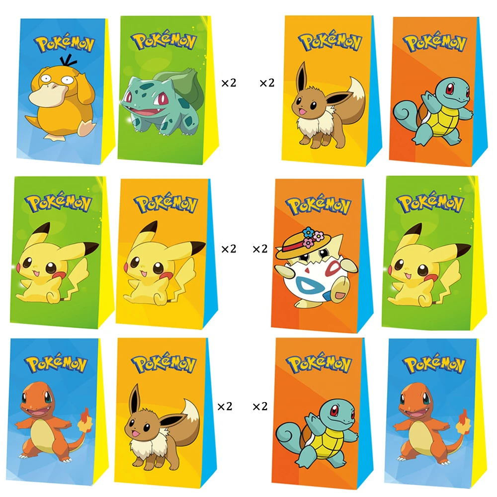 Novos sacos de festa pikachu pokemon festa presente saco pikachu caixa de doces decoração de festa de aniversário crianças chá de bebê favor fontes de festa