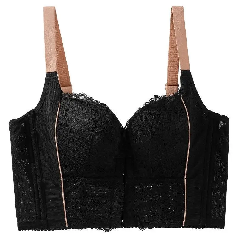 Lingerie Women\'s Gathering and Adjusting Type Collar Front Button Bra Top Support Anti Sagging Outer Expansion Correction Bra