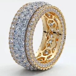 Handmade Luxury ring silver Color 150pcs Round shape AAAA Zircon Party wedding band rings For women men finger Jewelry
