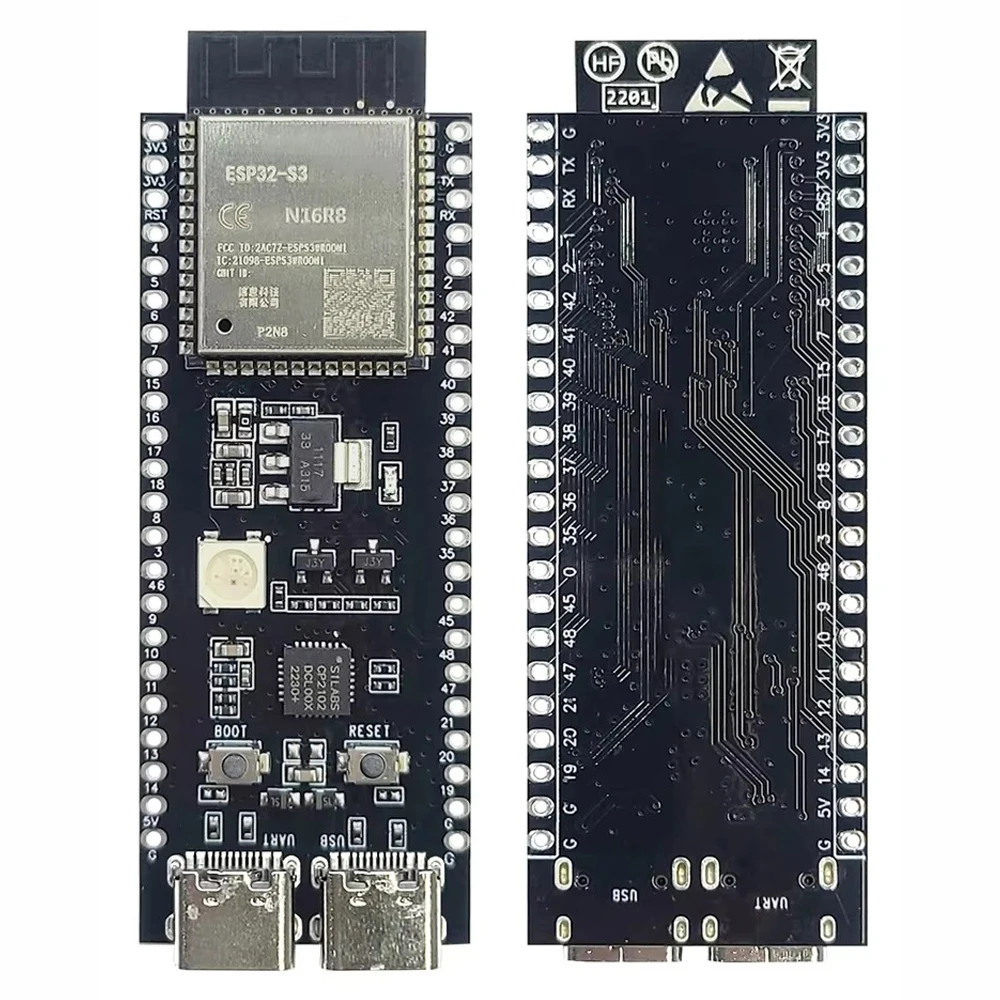 ESP32-S3-DevKitC-1 Development Board BT 2.4G Wifi Module for Arduino 8MB PSRAM 16MB FLASH N16R8 44Pin CP2102 Type-C ESP32 S3