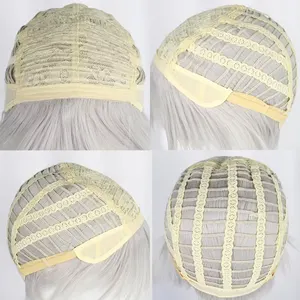 Universal Short Cosplay Wig for Halloween, Synthetic, Silver, Red, Pink, Blond, Green Grass, Black Men's Wig 8 Main Sales Green Wig - №2