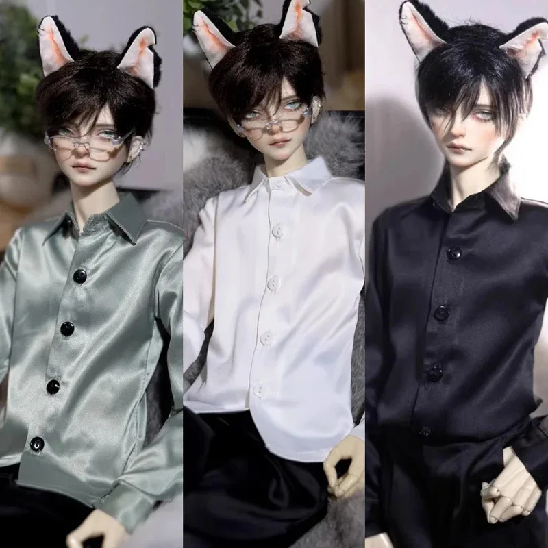 

1/3 1/4 Scale Slim Formal Turndown Collar Acetate Silk Shirt Model for ID75 Dragon Soul 73 POPO68 GR MSD DIY