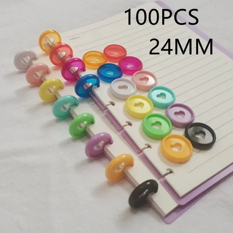 100PCS24MM mushroom planning binding disc loose-leaf notebook love pattern binding ring office school supplies