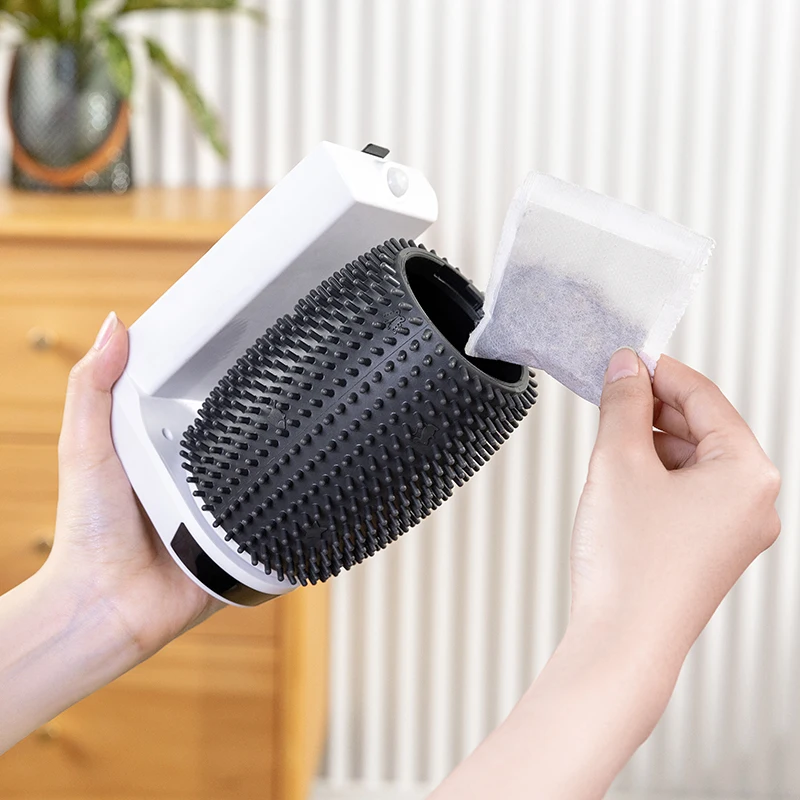 LMZOE Cat Self Groomer Automatic Rotating Massager Wall Corner Grooming Smart Comb Hair Remover Brush For Cats Electric Supplies
