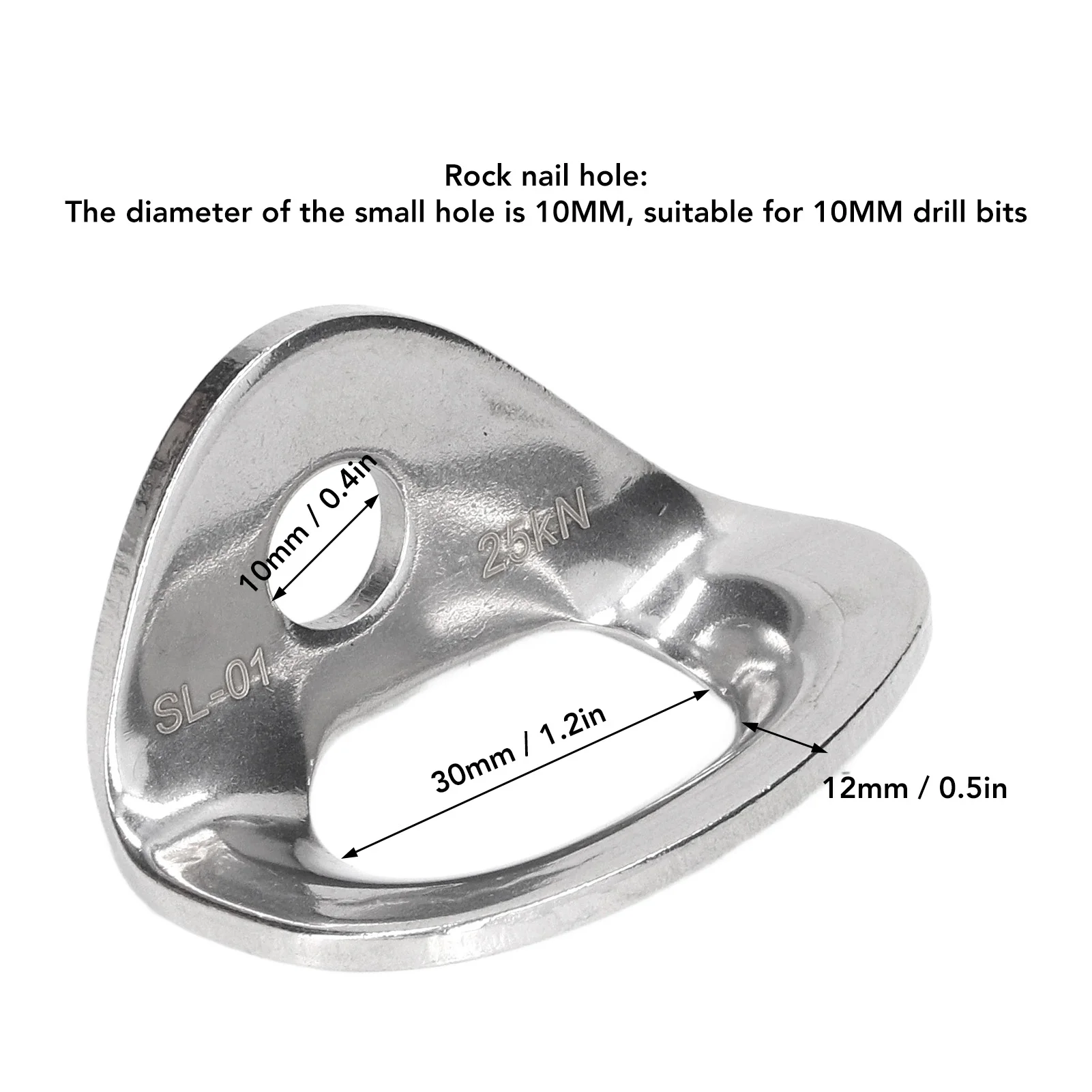 4 Mousquetons D'escalade 25 KN En Acier Inoxydable – Anneaux De Charge Pour Haute Altitude, Spéléo, Secours Et Grimpe En Salle