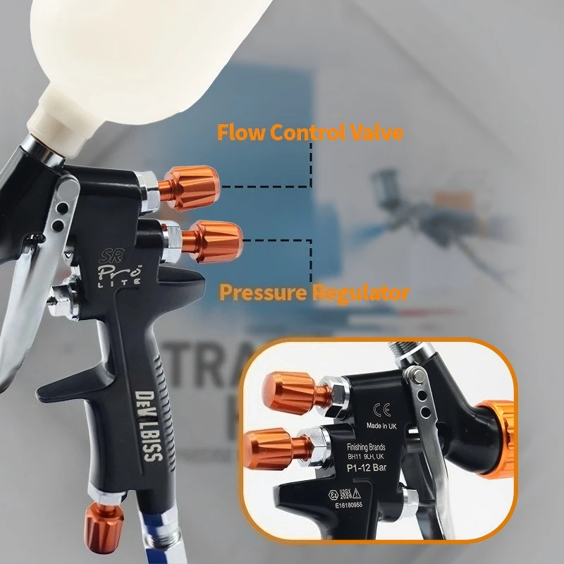 SRl HVLP Spray Gun 0.8/1.0/1.2mm Nozzle Size Can Choose 250CC Tank Air Spray Gun Mini Sprayer For Car Repair Paint Gun view 3