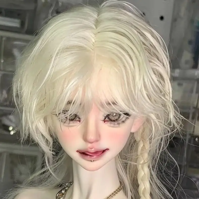 

Новая кукла BJD 1/4 Little Wolf SD, голова с темным макияжем, зубами, цветами, синими бусинами, элегантная девушка, игрушка из смолы, подарок, только голова