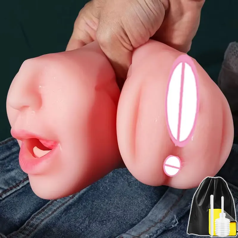 Men's Pocket Stroker Toy with Realistic Textured Mouth Deep Throat Oral Blowjob Male Sex Toy Sex Doll for Adult Man Masturbation