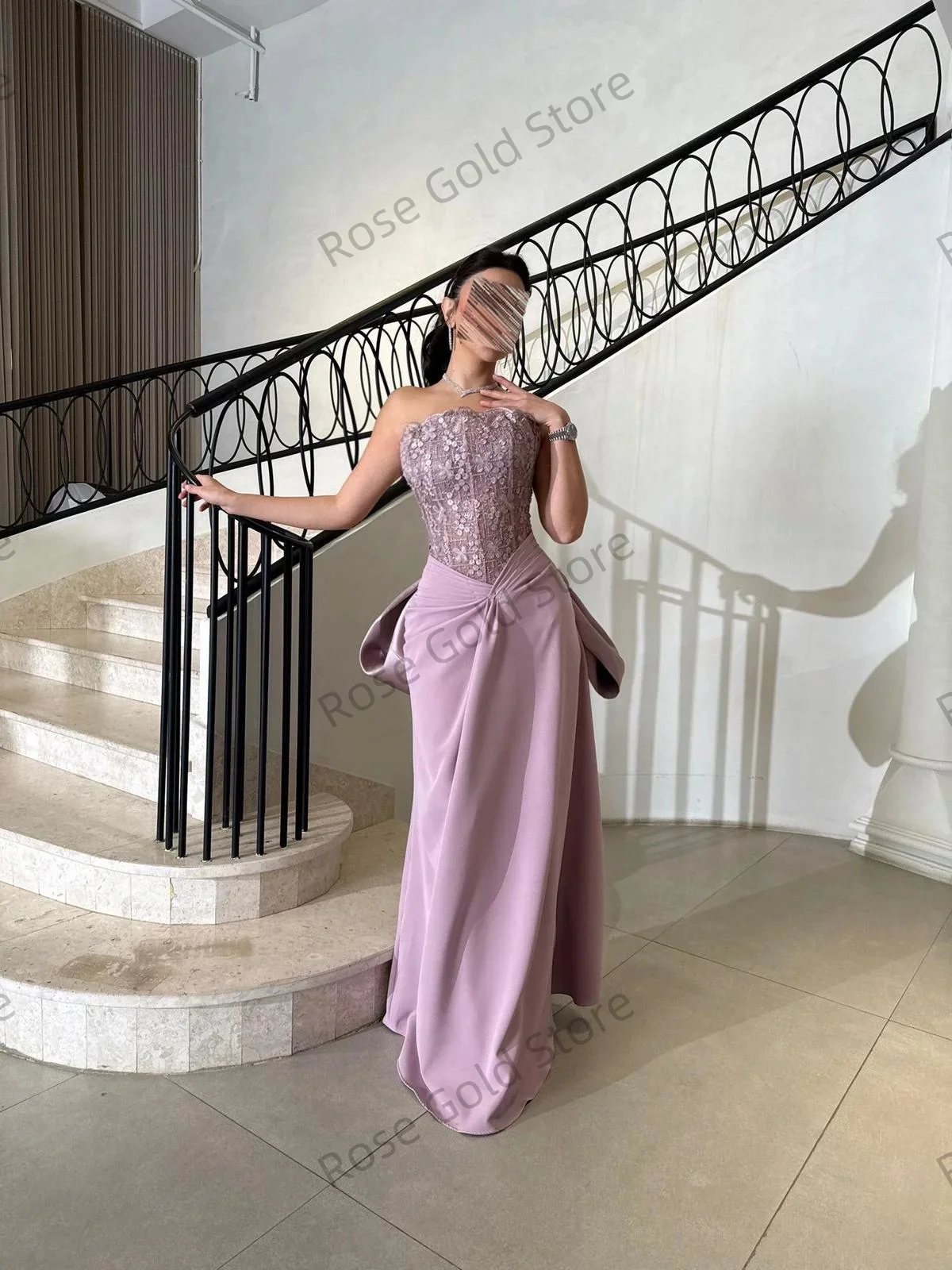 فساتين سهرة بحورية البحر أرجوانية من الوهم بدون حمالات ترتر فيستدو دي نوش مخصصة رائعة لحفلات أعياد الميلاد والحفلات الراقصة