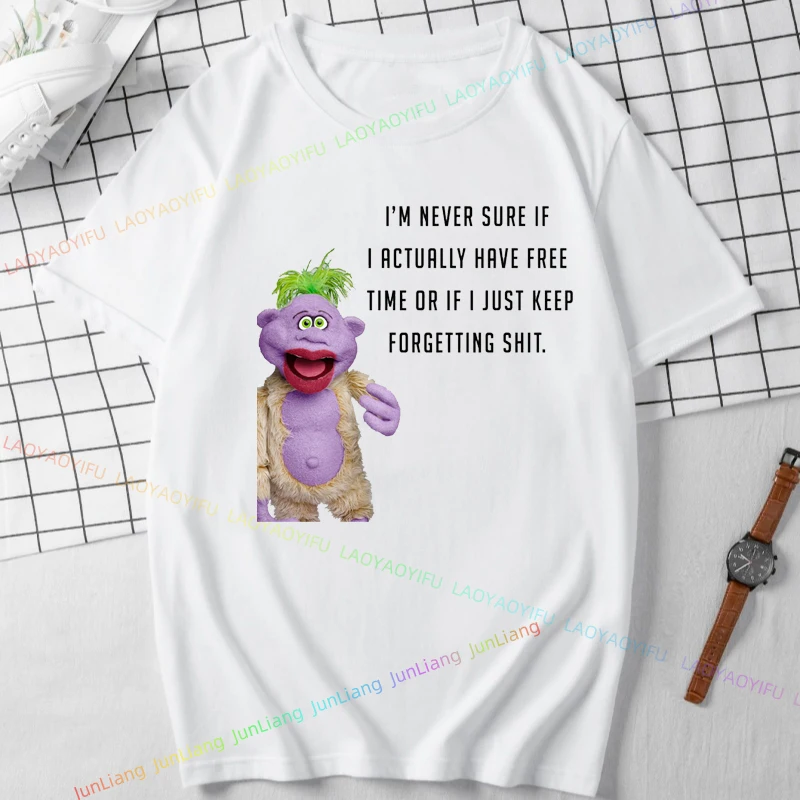 الفول السوداني جيف دنهام حياة مضحكة قصيرة ابتسامة أنا أكره عندما أرسال L Forgetto. تيشيرتات قطن 100% للجنسين