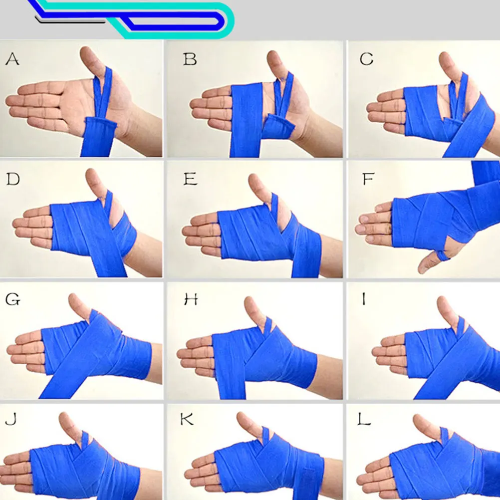 

Cotton Boxing Bandages Blue 2.5m Durable Fighting Hand Wraps Sweat Absorbing Thai Protection Tape for Gym Fitness