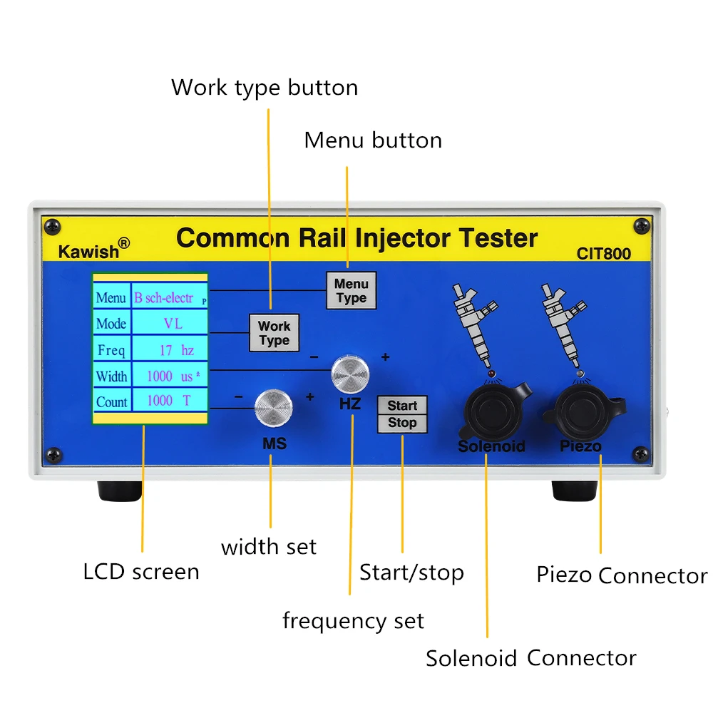 Free shipping! large LCD CIT800 diesel common rail injector tester diesel Piezo Injector tester electromagnetic injector driver