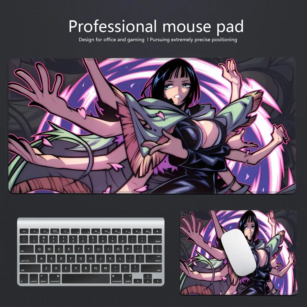 Gaming Mouse Pad Computer HYBXAXC Desk Mat PC Anime Carpet Keyboard Gamer Accessories Table One Piece Nico Robin Mouse Pads