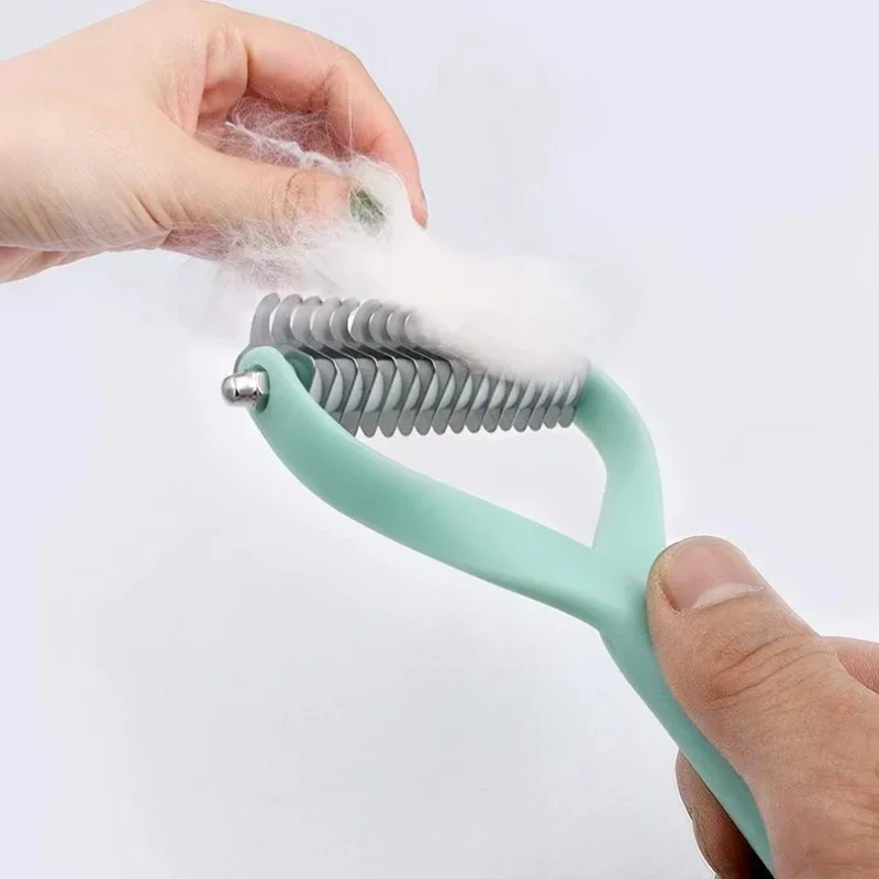 Pet Hair Brush Comb Grooming Cat and Dog Double Sided Stainless Steel Knotting  for Floating Hair Cleaning Massage  Supplies