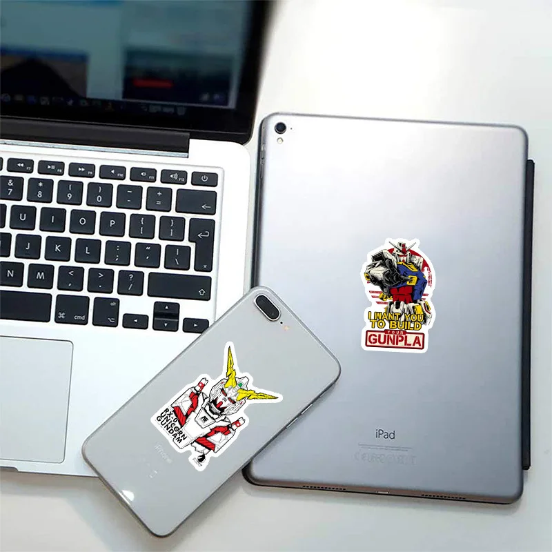 50pcs Gundam Mecha Solider Stickers Cartoon DIY Phone Case Laptop Waterproof Luffy Sticker Decals Toy Decoration