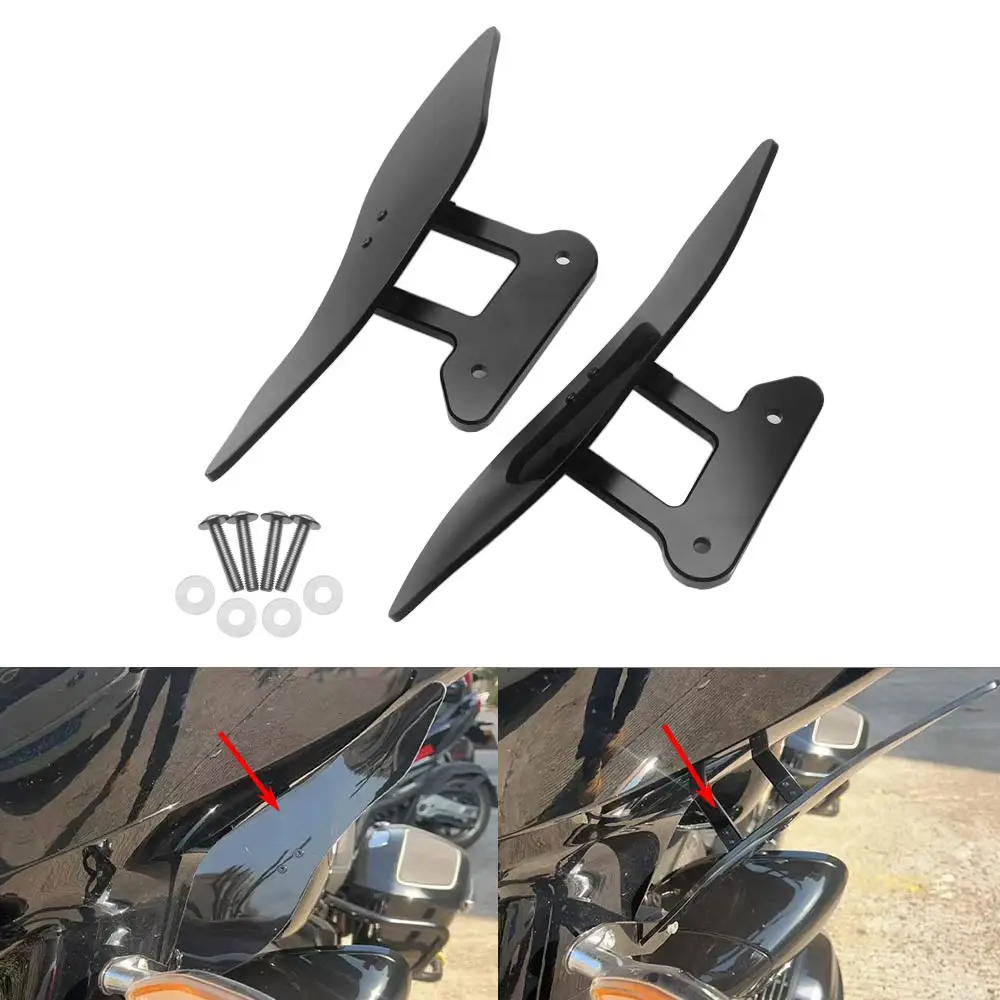 

High Quality Adjustabl Side Windshield Wind Deflectors For Bmw R18B Bagger Transcontinental 2021-2026 Black Improves Comfortable