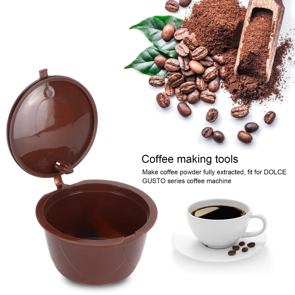 Food-Grade Material Reusable Coffee Capsules Refillable Structure Reusable Design Refillable Coffee Filter Pods Set Of 5 Cups