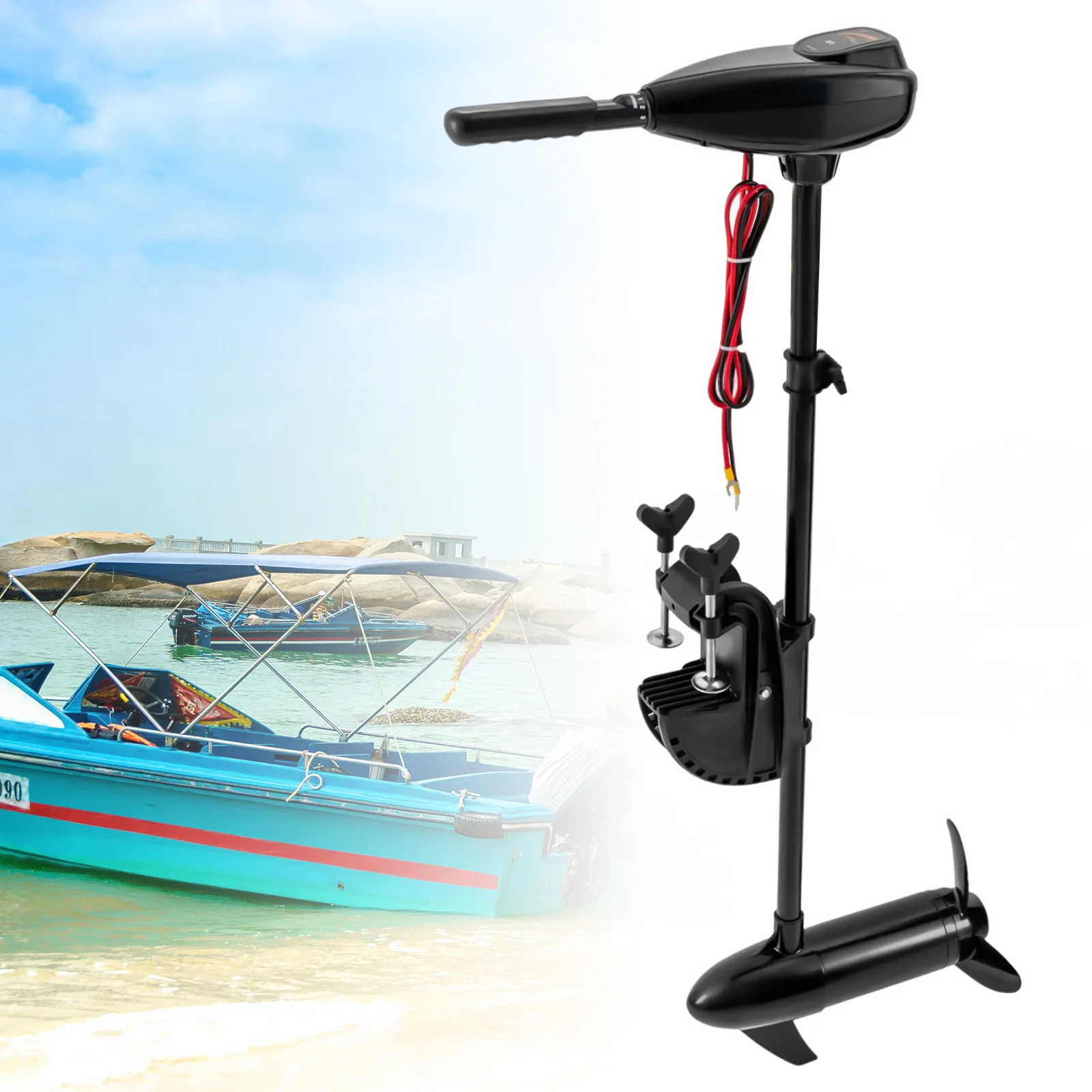 12V/24V 80lbs/85lbs Heavy Duty Electric Trolling Motor Outboard Brush Fishing Boat Engine Professional