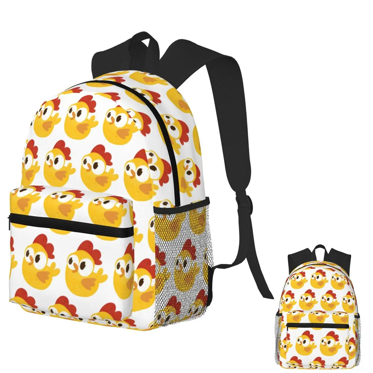 

Yellow Chick With Red Comb Student Backpack School Bag Hiking Travel Daypack for Men Women Fashion Bookbag Shoulder Bags