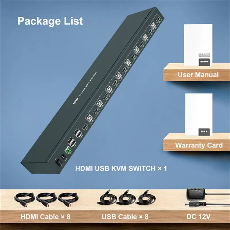 8 portas kvm switch hd hdmi usb sharer projetor exibição de vídeo teclado do mouse controle remoto switcher 8 em 1 para fora 3840*2160