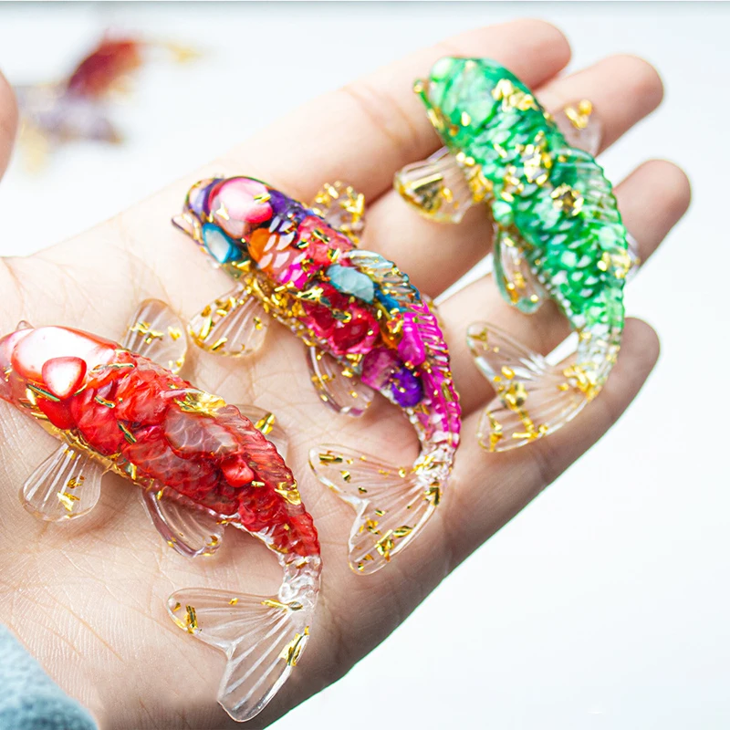 

Хрустальный камень, гравий, счастливая фигурка рыбы кои, смола, мини-кварц, необычная статуя карпа, домашний декор, украшение для стола, подарок