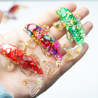 Crystal Stone Gravel Lucky Koi Fish Figurine Resin Mini Quartz Fancy Carp Statue Home Decor Desk Ornament Gift