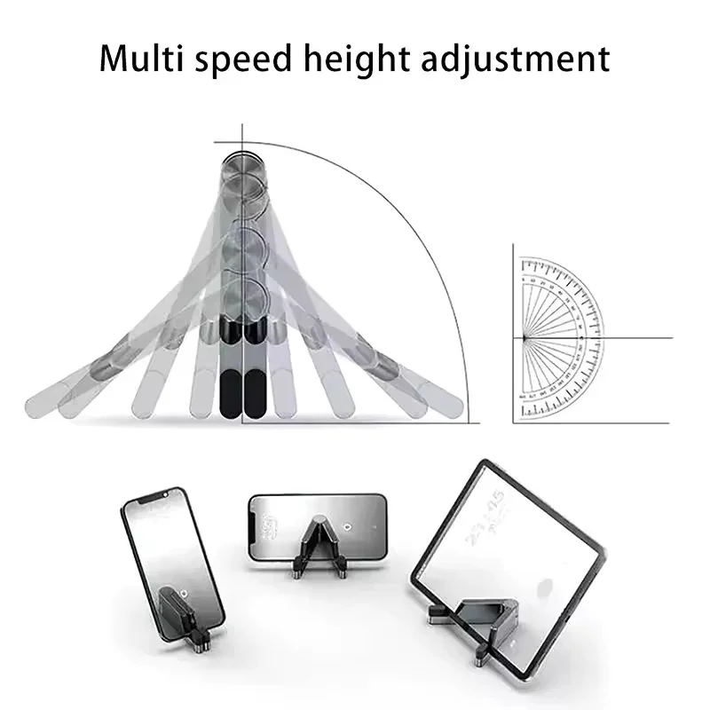 Aluminum Portable Universal Phone Holder Mini Size Folding Desk Mount Bracket V Mobile Phone Cradle Foldable Stand for Cellphone view 3