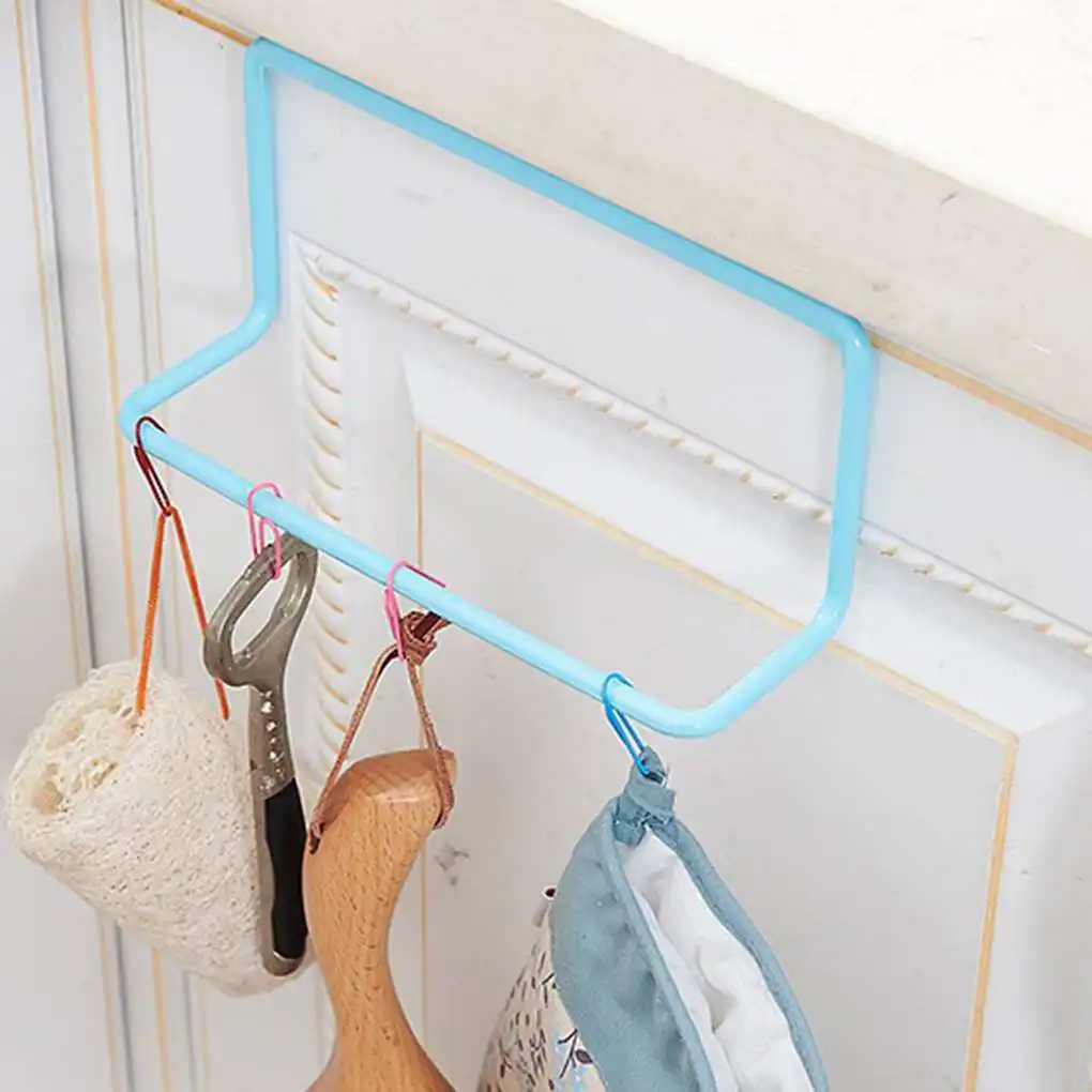 Plastic Towel Rack Hanging Holder Organizer Bathroom Kitchen Cabinet Cupboard Hanger