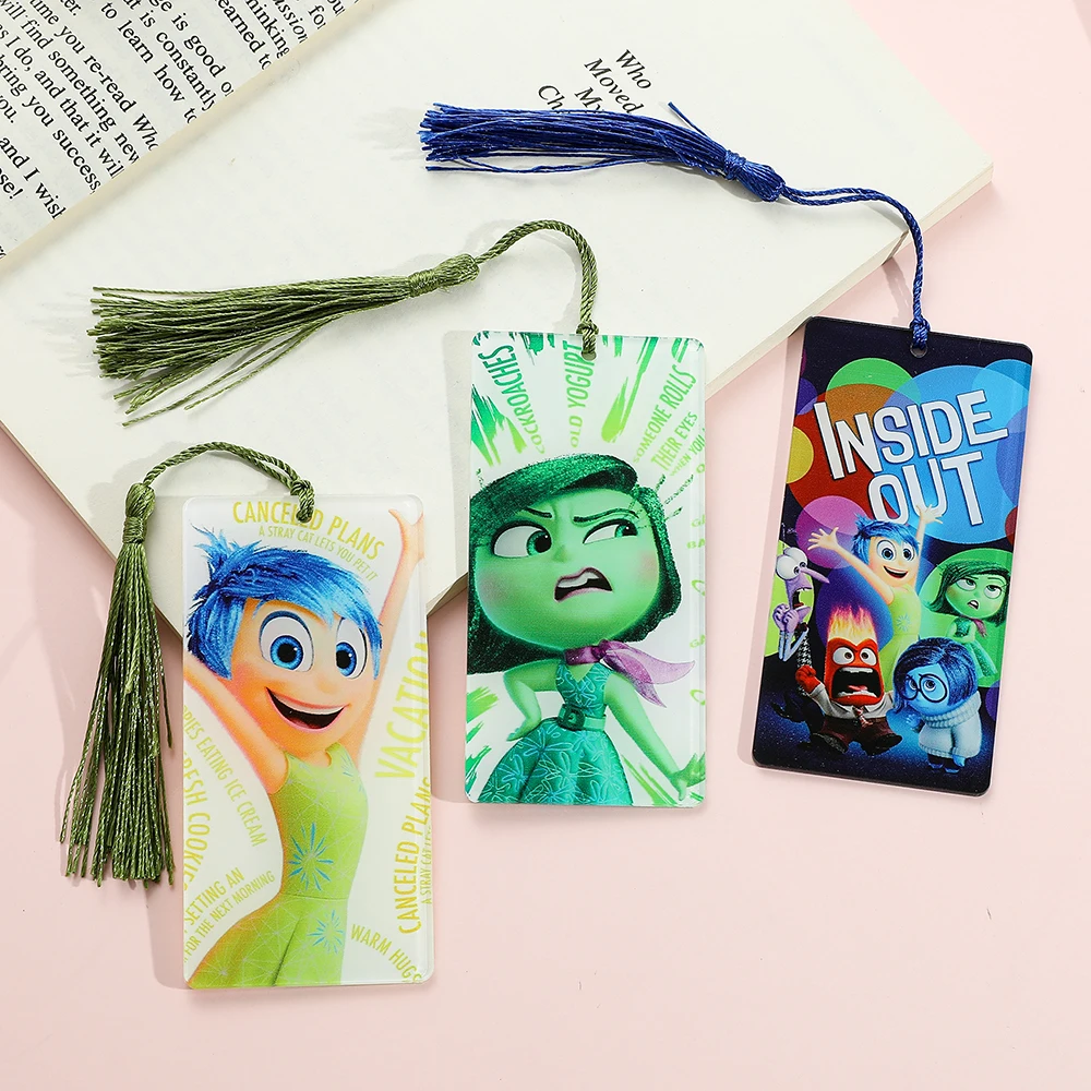 Acrylic Inside Out Bookmark Anime Sadness Joy Anger Disgust Fear Cartoon Movie Periphery for Fans Collect Souvenir Gifts
