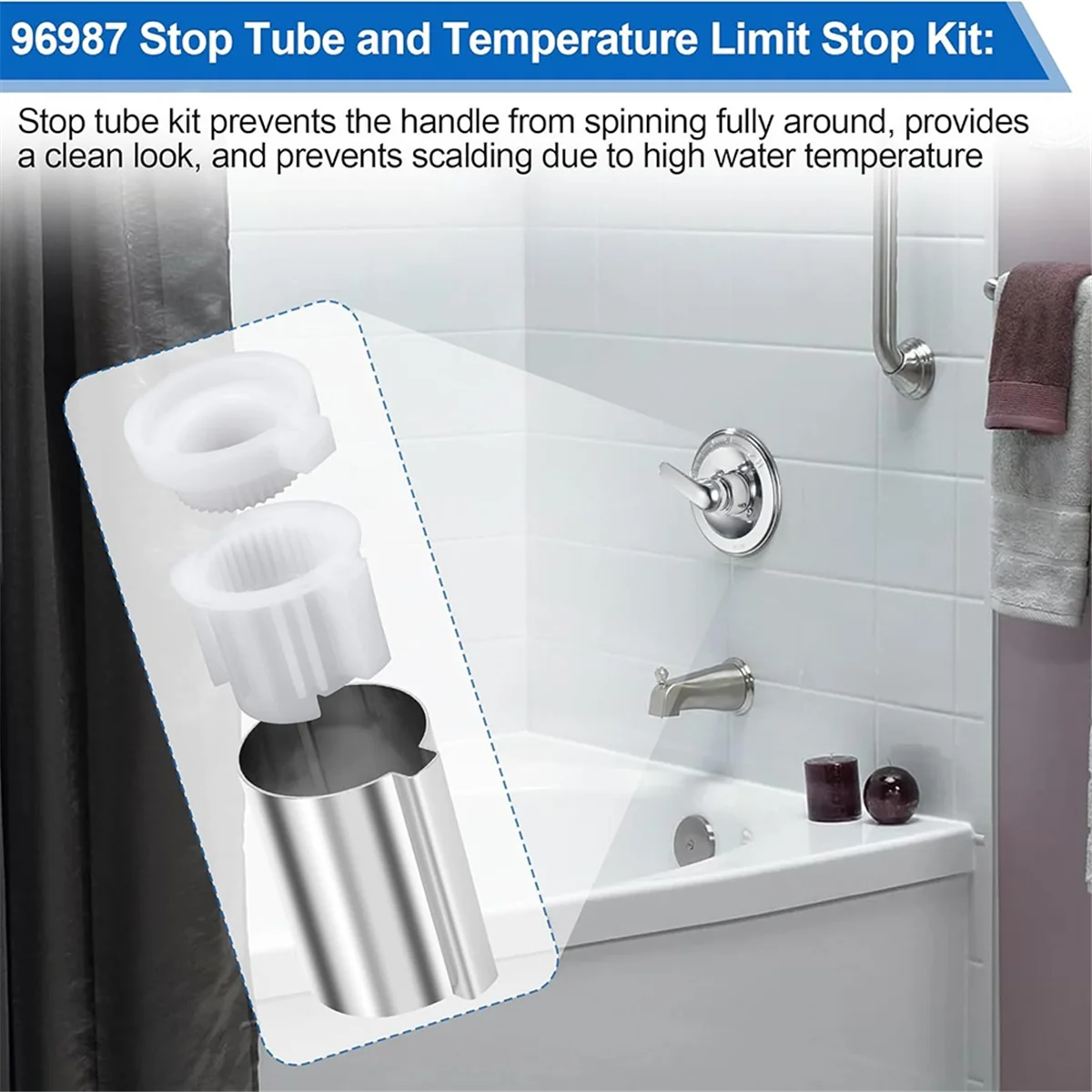 

AA98 96987 Stop Tube for Single Handle Tub and Shower Faucet,Shower Handle Parts for PosiTemp Valve 3Pack