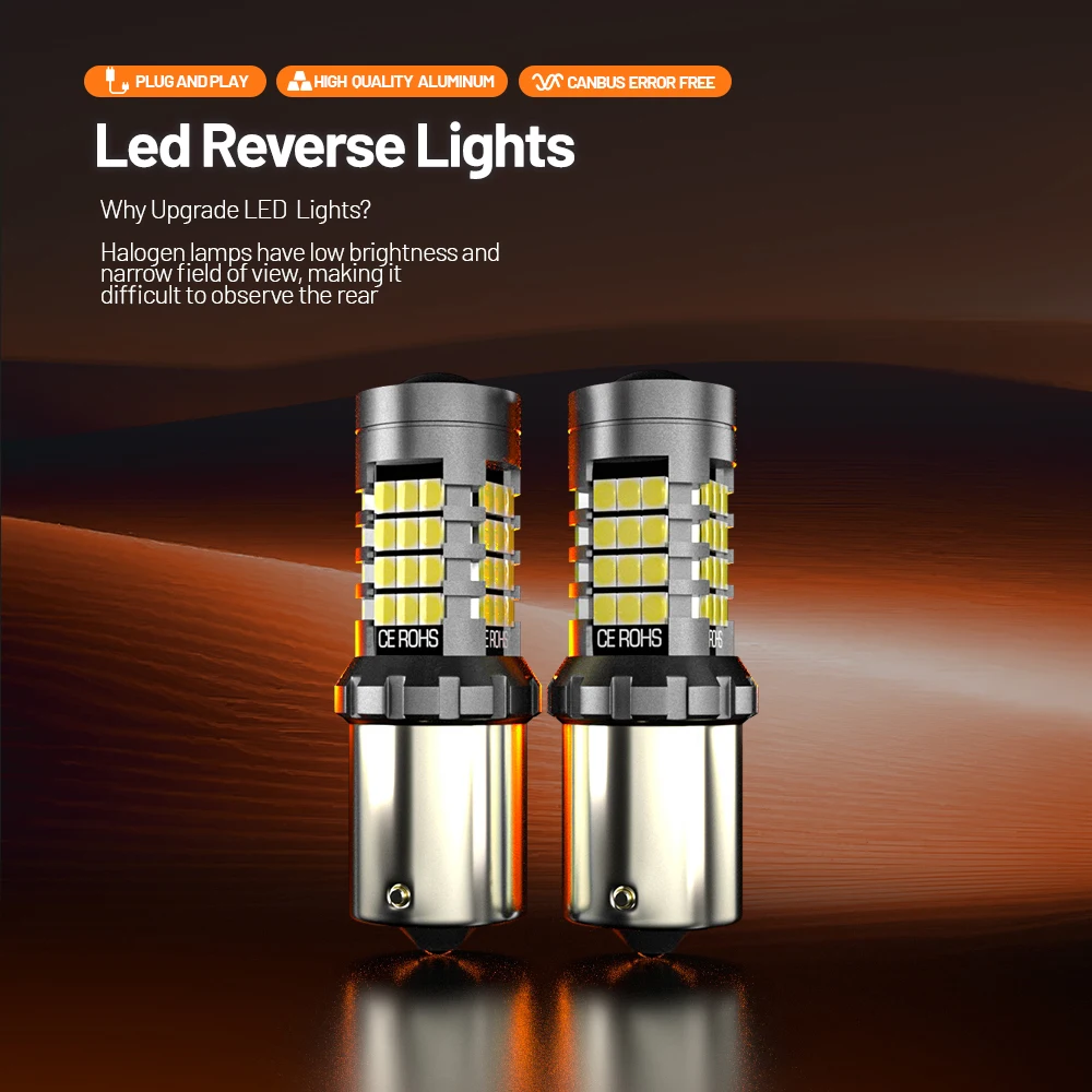 2pcs LED Reverse Light Blub Backup Lamp P21W BA15S Canbus For Nissan Patrol Y61 Qashqai J10 Terrano Tiida C11 X-Trail T30 Versa