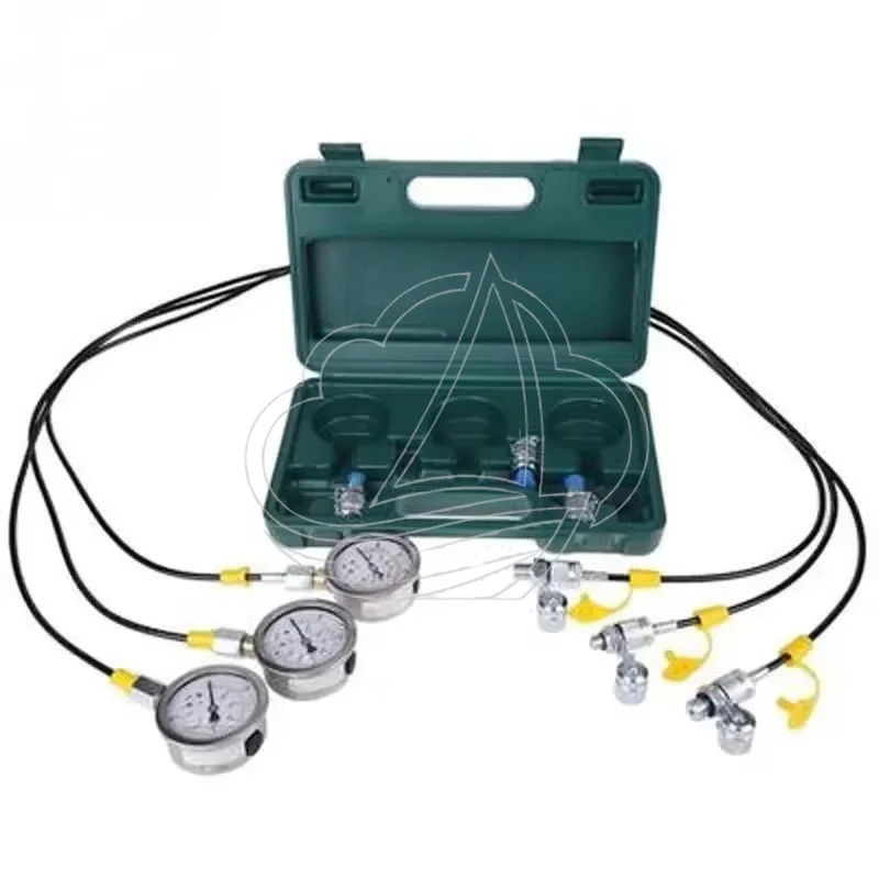 Industrial 35ED Hydraulic Pressure Test Kit, 250/400/600bar Gauge Kit for Excavator Heavy Construction Machinery Diagnostics