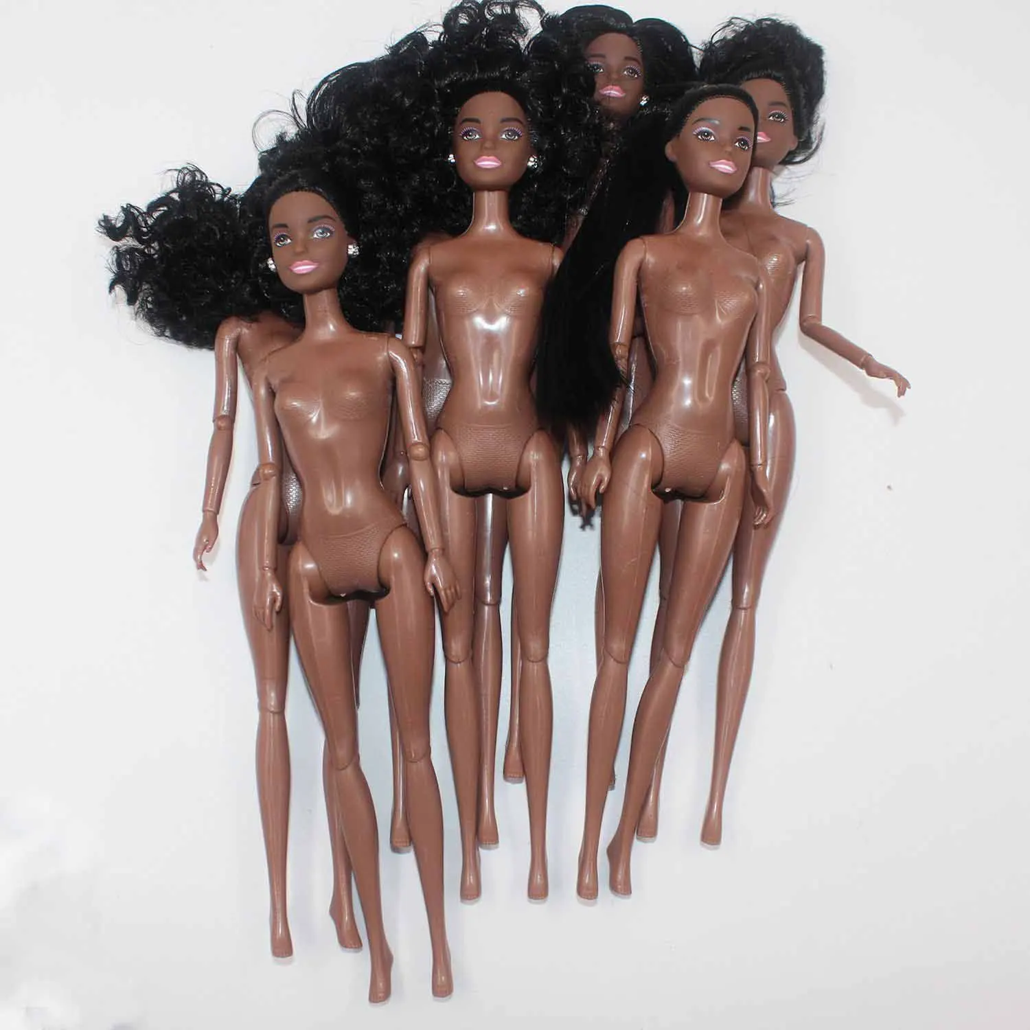 African Black Doll 11 Joints Movable Naked 30cm Girl Princess Doll Kids Play House Toys Fashion African Princess Doll Toy Gifts