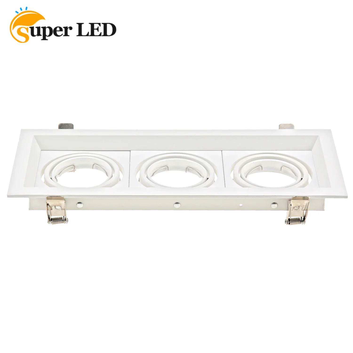 Único duplo e três teto Downlight, quadrado duplo, inclinação embutida Spotlight, moldura branca e preta, GU10