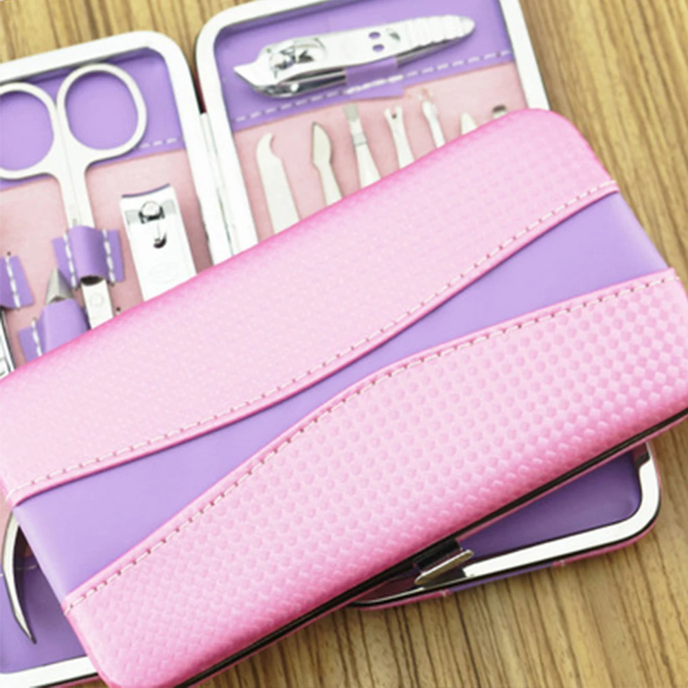 

12 шт., маникюрный набор для стрижки ногтей, набор для ухода за ногтями из нержавеющей стали, портативный чехол, ножницы для ногтей, триммеры для кутикулы, инструменты для педикюра