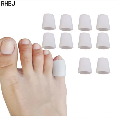 10 Uds = 5 pares de tubo de silicona suave Protector de dedos de los pies ampollas de maíz almohadilla de protección de callos juanete herramienta masajeadora para aliviar el dolor de los dedos