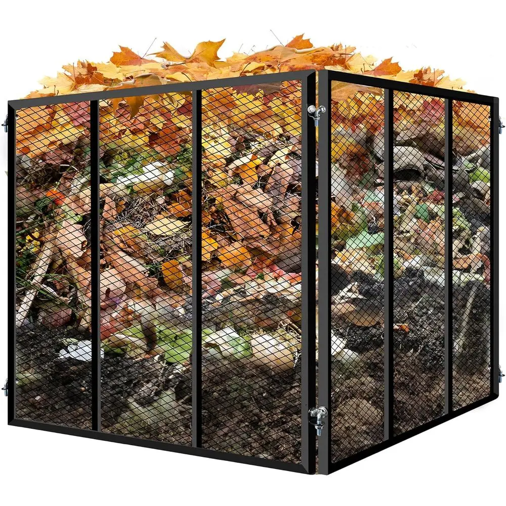 

Большой контейнер для компоста на открытом воздухе — контейнеры для компоста из металлической проволочной сетки емкостью 158 галлонов с нержавеющим покрытием, простой в сборке квадратный садовый компьютер