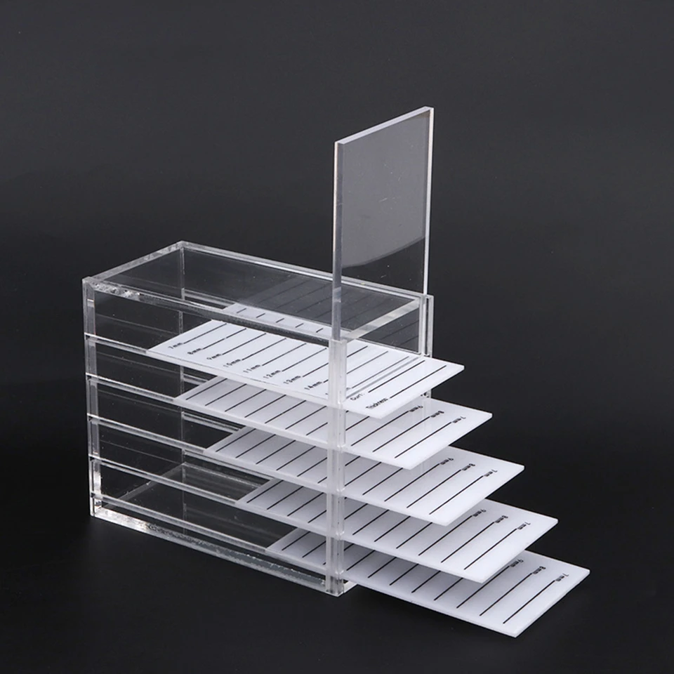 False Eyelashes Storage Box 5 Layers Acrylic Glue Pallet Lash Holder Lash Organizer Holder Display Stand Makeup Tools Supplies