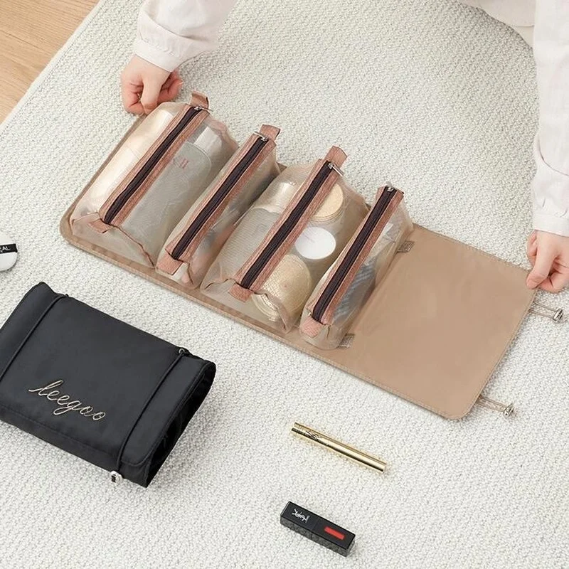 السفر حقيبة مستحضرات التجميل النساء شبكة صندوق مستحضرات التجميل حقائب التجميل أدوات الزينة ماكياج فرش أحمر الشفاه التخزين المنظم