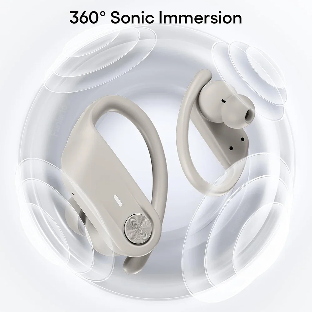 Bluetooth V5.3 Headphones IPX7 Waterproof Earbud with Noise Cancelling Mic Wireless Headset 80Hrs Playtime for iOS Android Phone