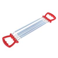 Portable Chest Expander Puller Fitness Resistance Band with 5 Springs Red