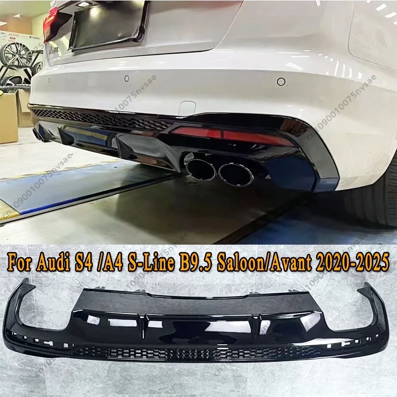 

For Audi A4 S-Line S4 B9.5 B9 Facelift Saloon / Avant 2020-2025 (Not For A4 Standard) Car Rear Bumper Valance Diffuser Bodykit