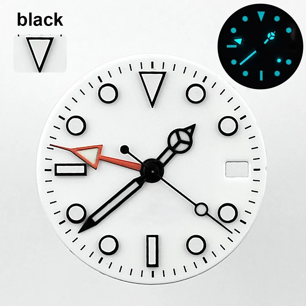 39,5-mm-GMT-Gehäuse, geeignet für das NH34-Uhrwerk, mit Saphirglas, Uhrenarmband, Zifferblatt, Zeiger, Uhrenteile und Zubehör. – Detail 7