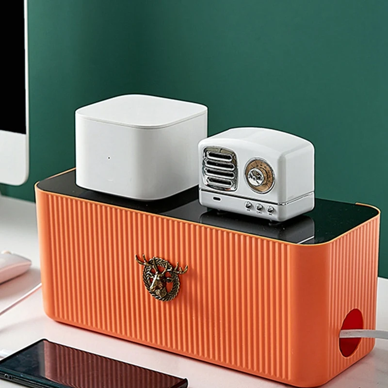 Elk Wire Cable Storage Case Organizer Box Socket Plug Wireless Wifi Router Board staffa per camera da letto domestica