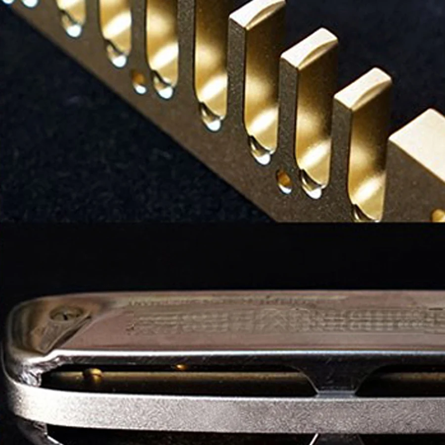 【¡¡Nuevo cupón de usuario!】Pente de blues de armónica de aleación de aluminio, pieza de armónica de peine de blues para Hohner Golden Melody Gold